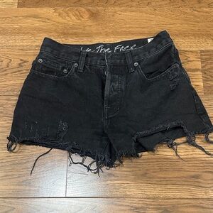 We the free. Black Distressed Women's Denim Shorts size 25